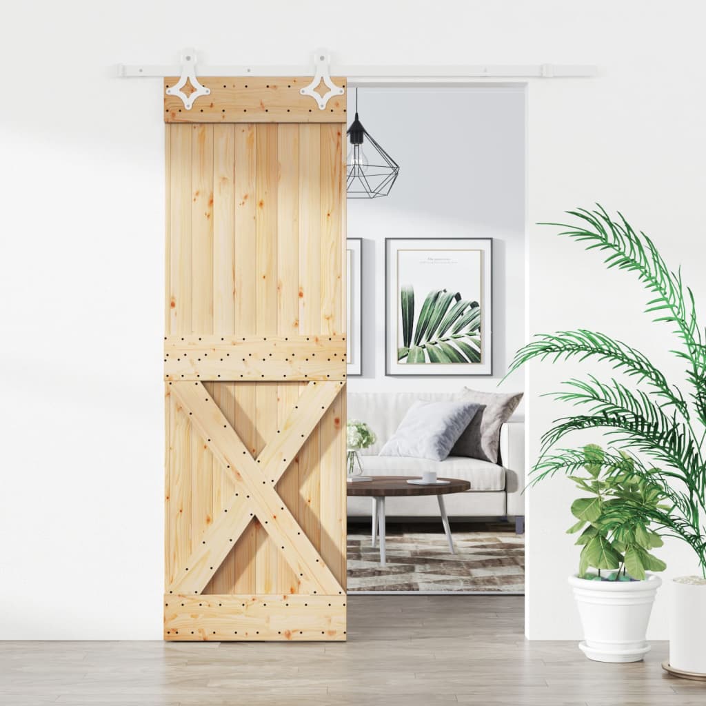 VidaXL Porte coulissante avec ferrures 70x210 cm bois de pin massif