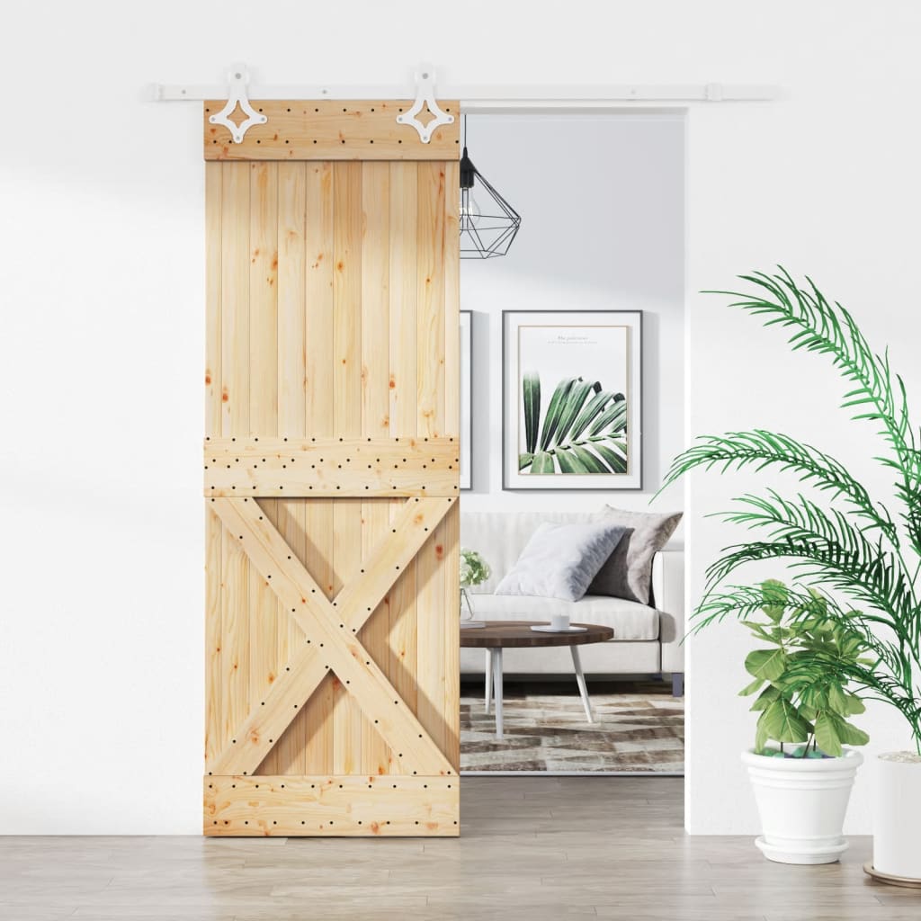 VidaXL Porte coulissante avec ferrures 85x210 cm bois de pin massif