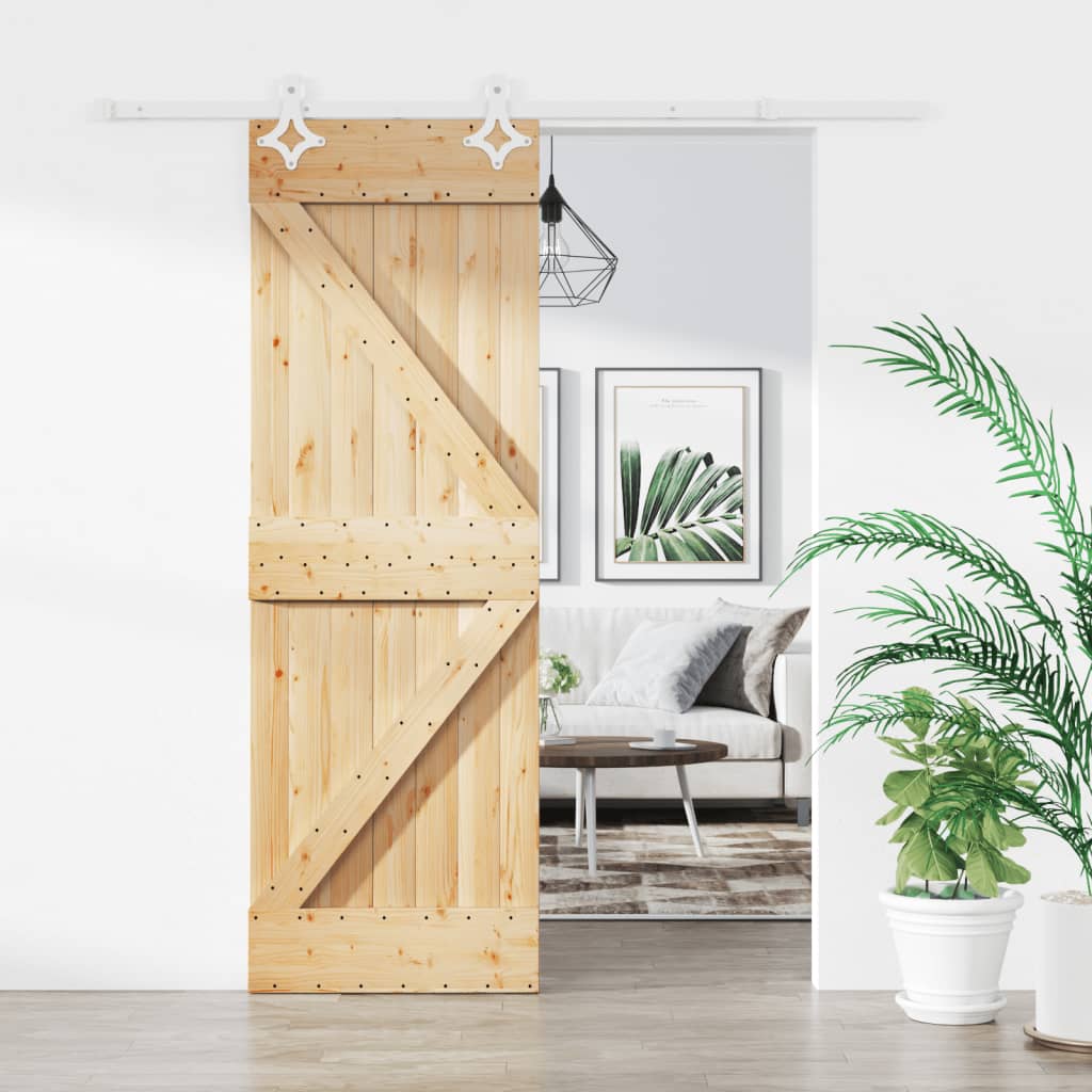 VidaXL Porte coulissante avec ferrures 70x210 cm bois de pin massif