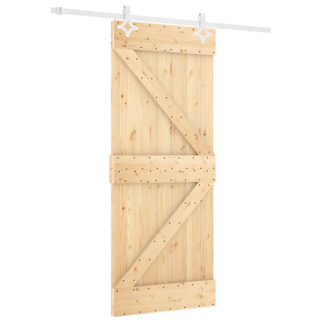 VidaXL Porte coulissante avec ferrures 80x210 cm bois de pin massif