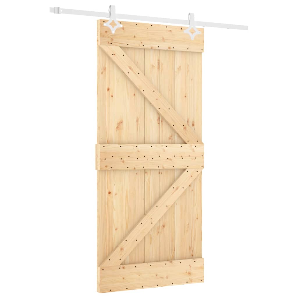VidaXL Porte coulissante avec ferrures 90x210 cm bois de pin massif