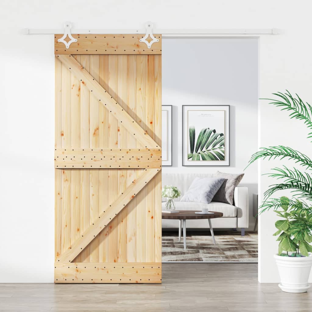 VidaXL Porte coulissante avec ferrures 100x210 cm bois de pin massif