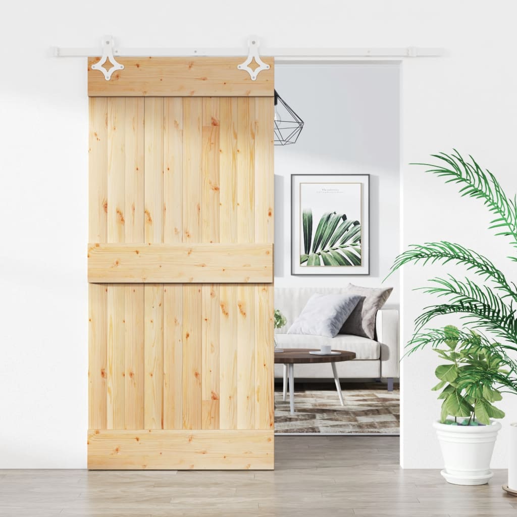 VidaXL Porte coulissante avec ferrures 90x210 cm bois de pin massif