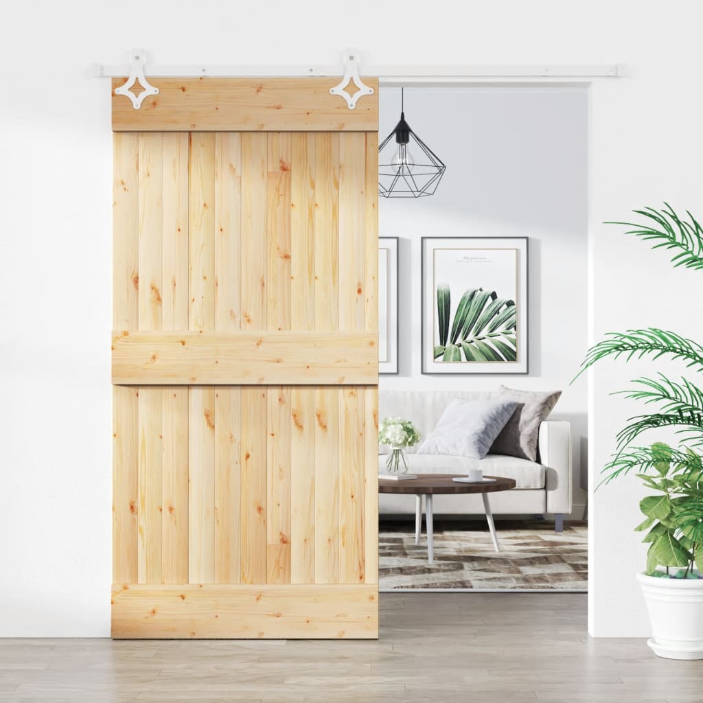 VidaXL Porte coulissante avec ferrures 100x210 cm bois de pin massif