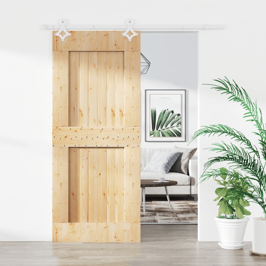 VidaXL Porte coulissante avec ferrures 85x210 cm bois de pin massif