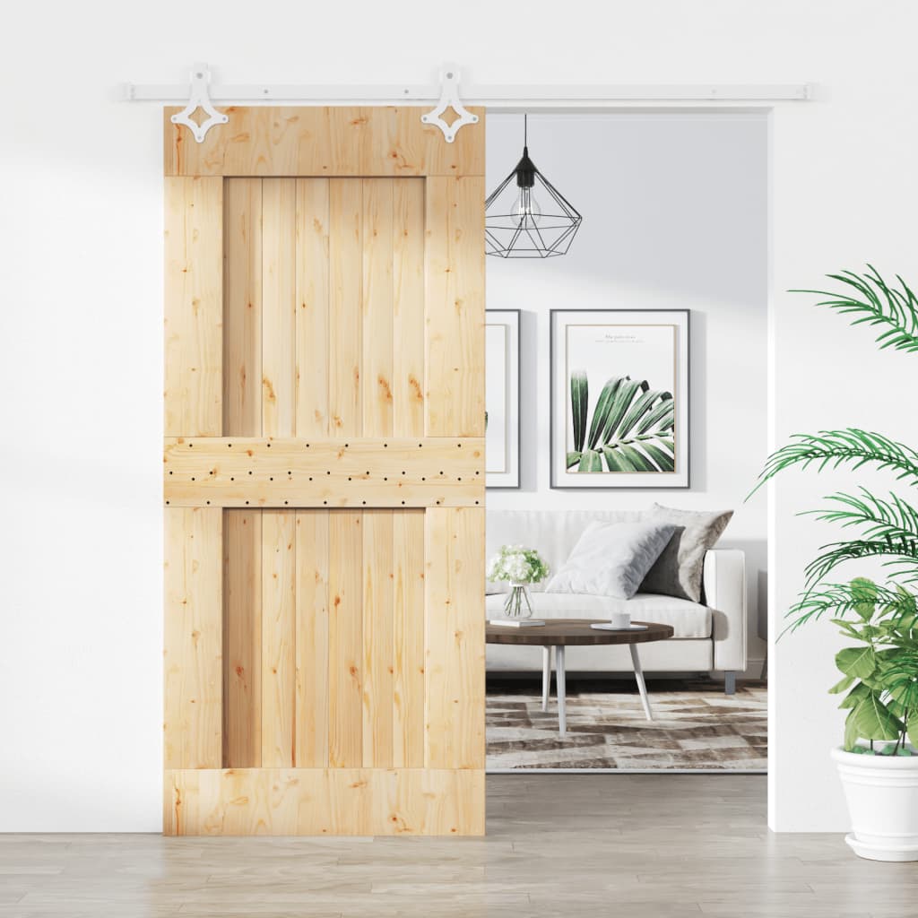 VidaXL Porte coulissante avec ferrures 90x210 cm bois de pin massif