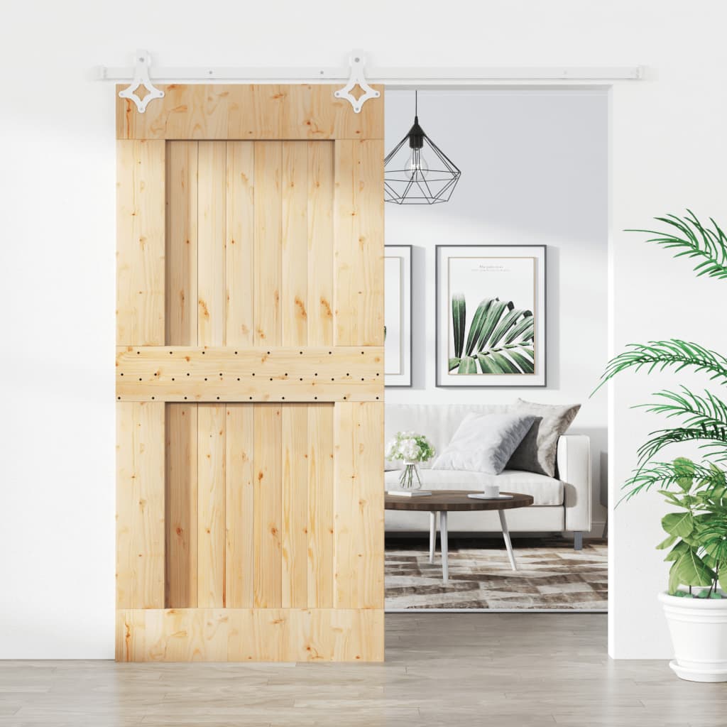 VidaXL Porte coulissante avec ferrures 95x210 cm bois de pin massif