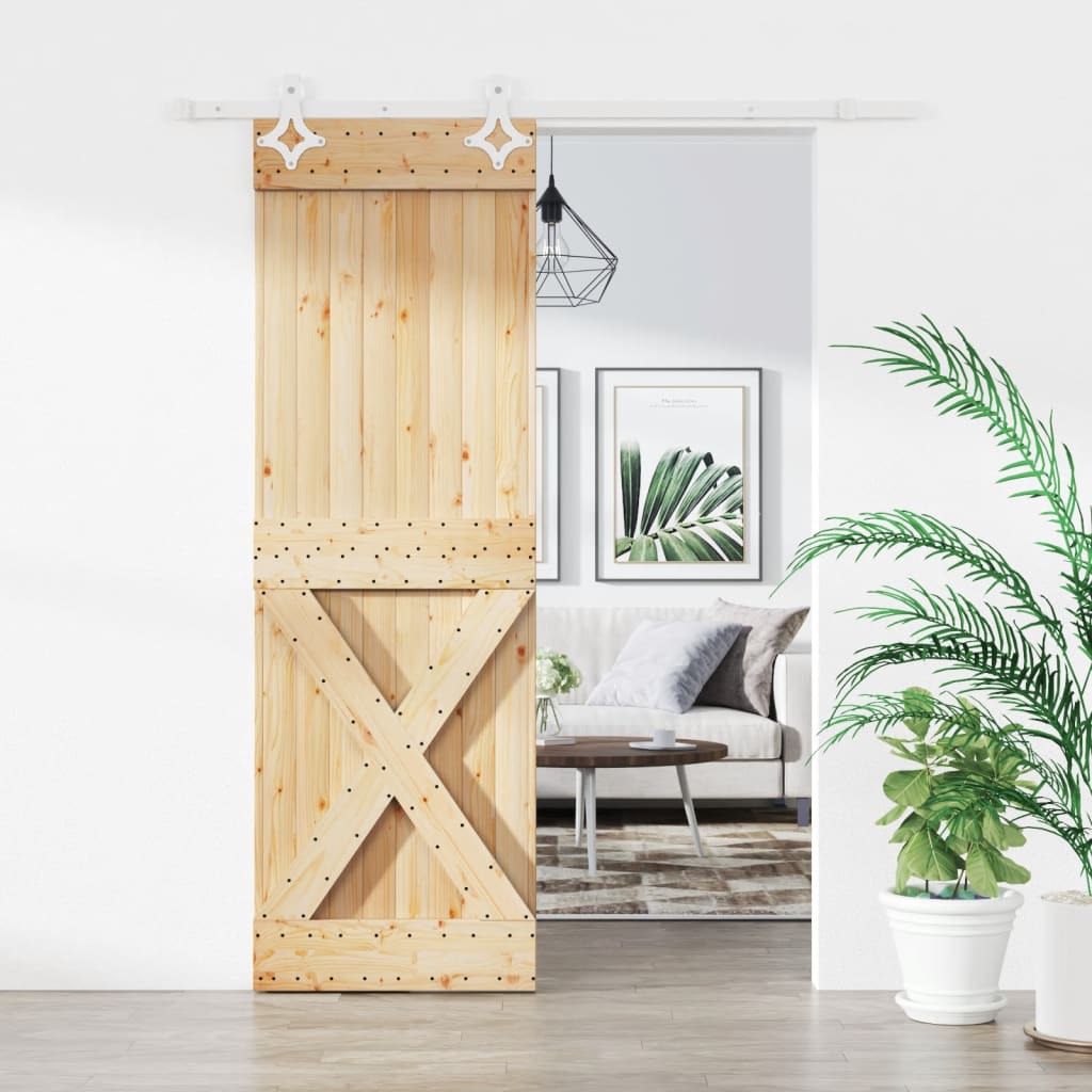 VidaXL Porte coulissante avec ferrures 70x210 cm bois de pin massif