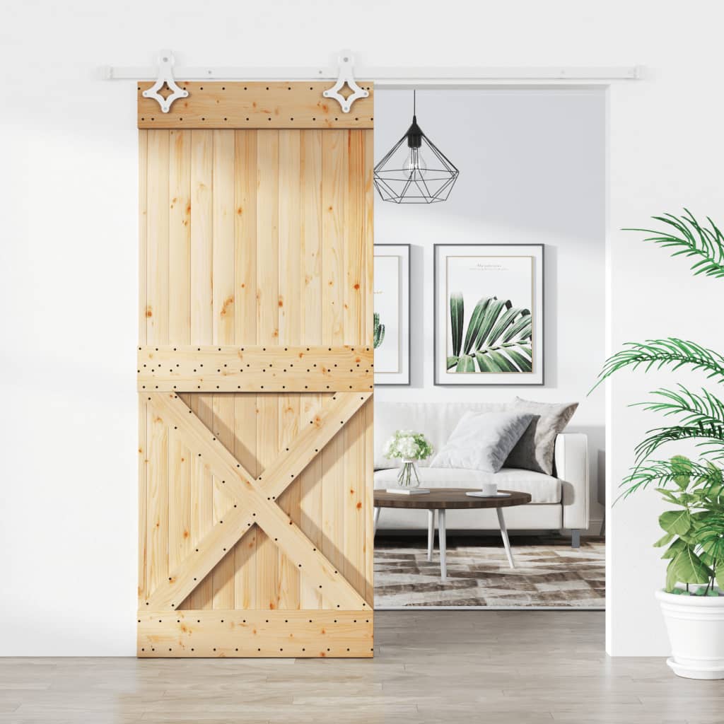 VidaXL Porte coulissante avec ferrures 85x210 cm bois de pin massif