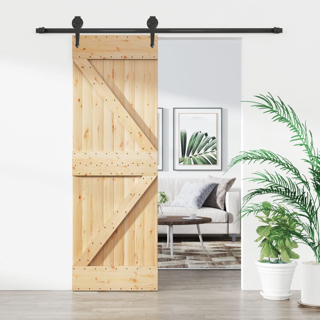 VidaXL Porte coulissante avec ferrures 70x210 cm bois de pin massif