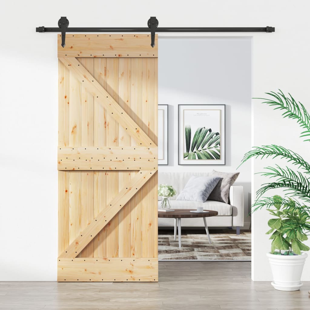 VidaXL Porte coulissante avec ferrures 85x210 cm bois de pin massif