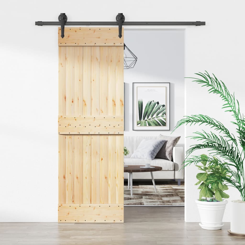 VidaXL Porte coulissante avec ferrures 70x210 cm bois de pin massif