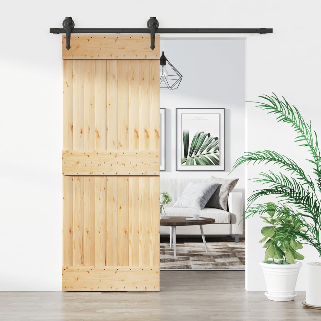 VidaXL Porte coulissante avec ferrures 80x210 cm bois de pin massif
