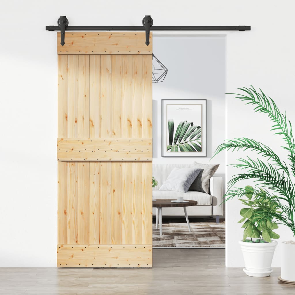 VidaXL Porte coulissante avec ferrures 85x210 cm bois de pin massif