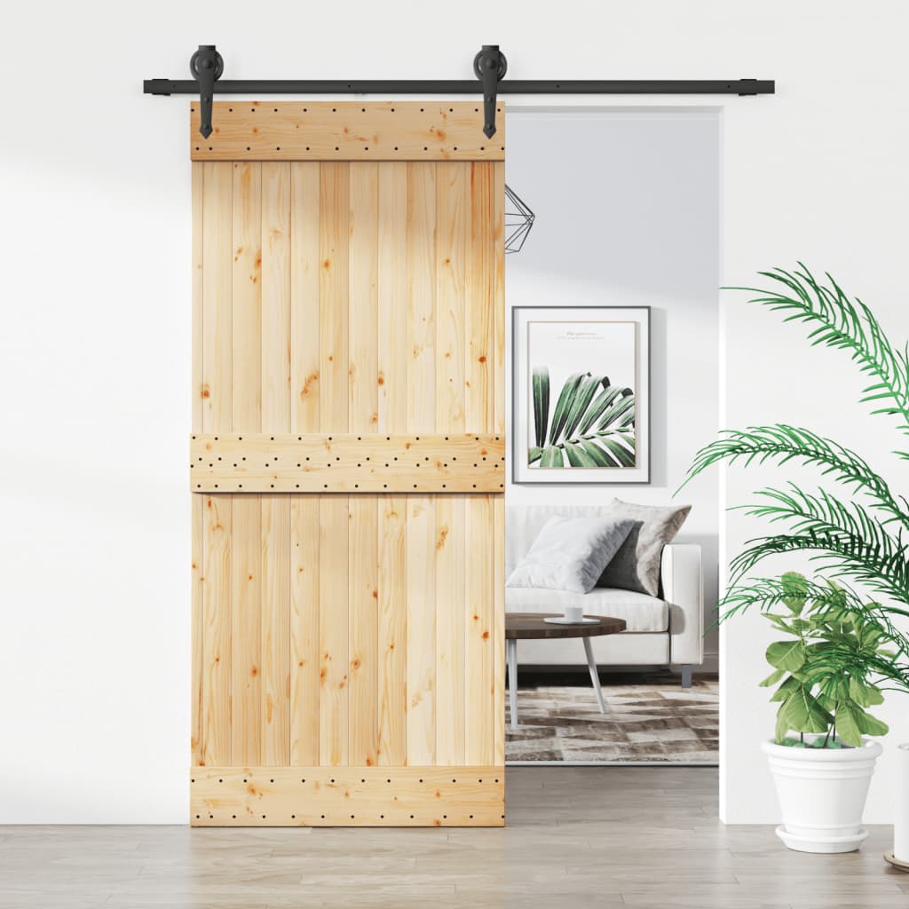 VidaXL Porte coulissante avec ferrures 90x210 cm bois de pin massif