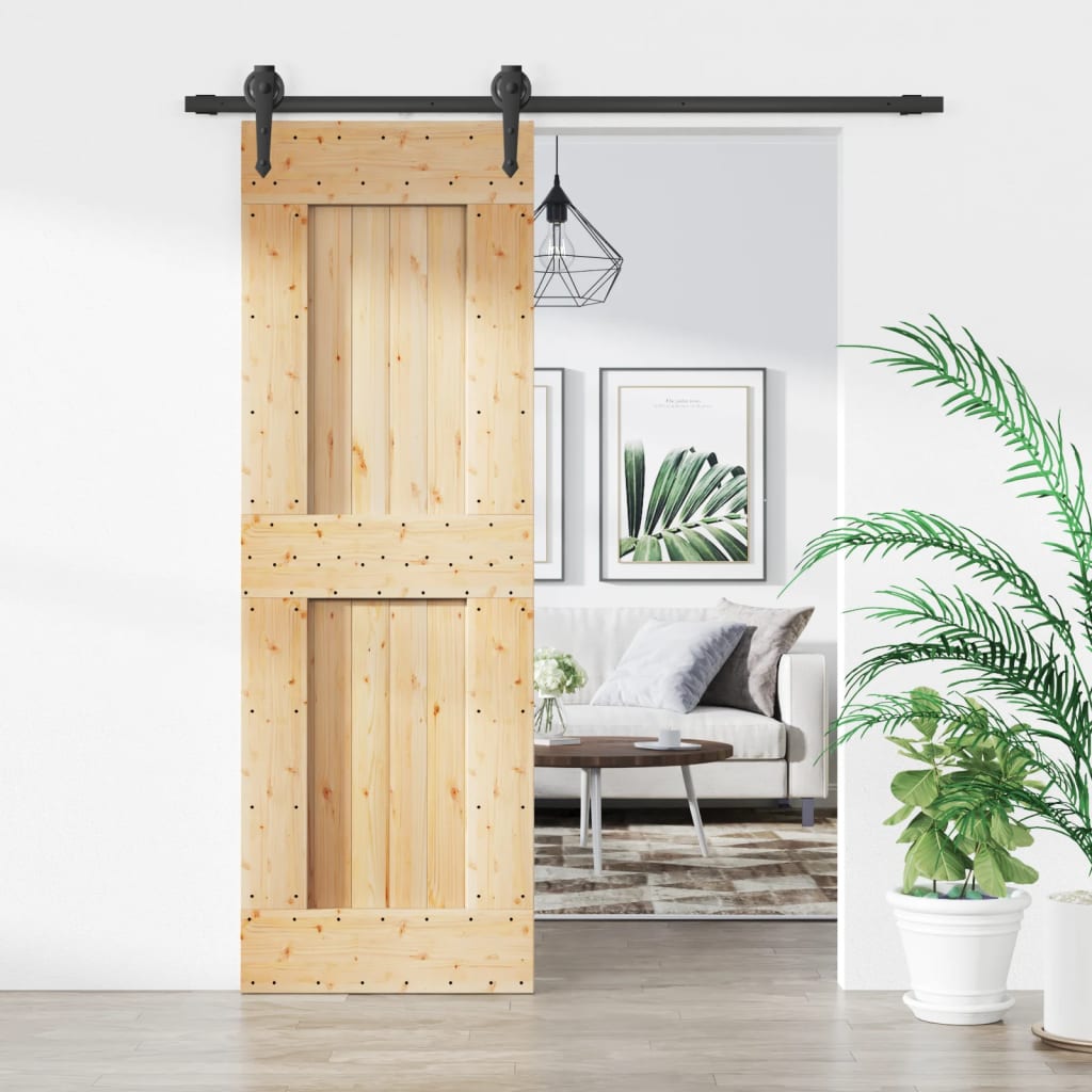 VidaXL Porte coulissante avec ferrures 70x210 cm bois de pin massif
