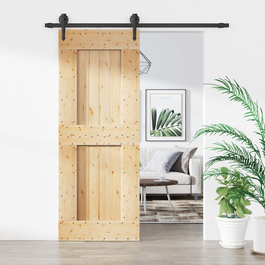VidaXL Porte coulissante avec ferrures 80x210 cm bois de pin massif