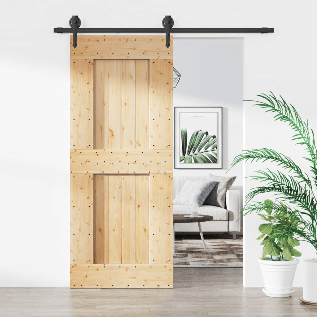 VidaXL Porte coulissante avec ferrures 85x210 cm bois de pin massif