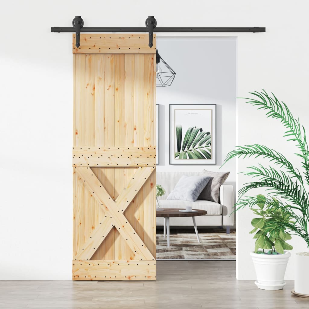 VidaXL Porte coulissante avec ferrures 70x210 cm bois de pin massif