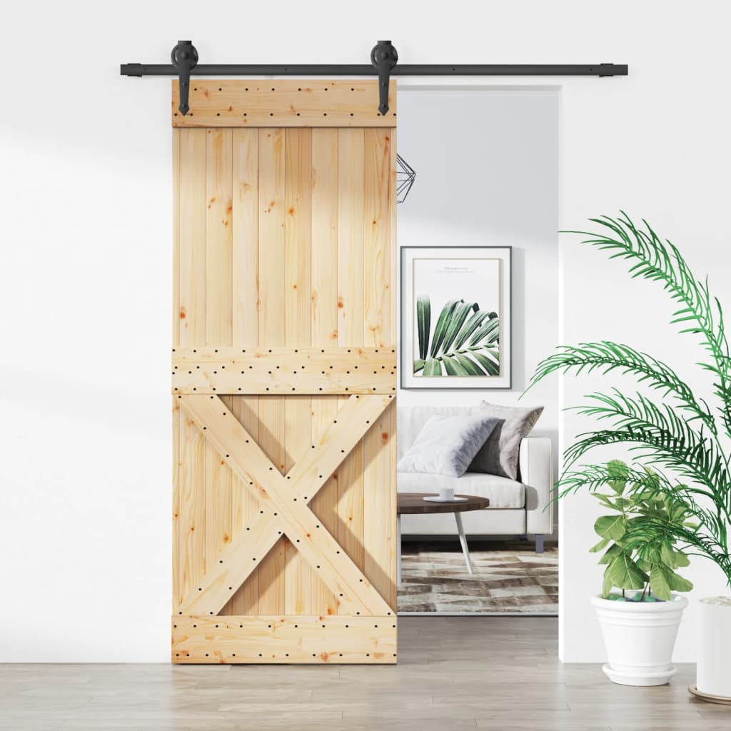 VidaXL Porte coulissante avec ferrures 80x210 cm bois de pin massif