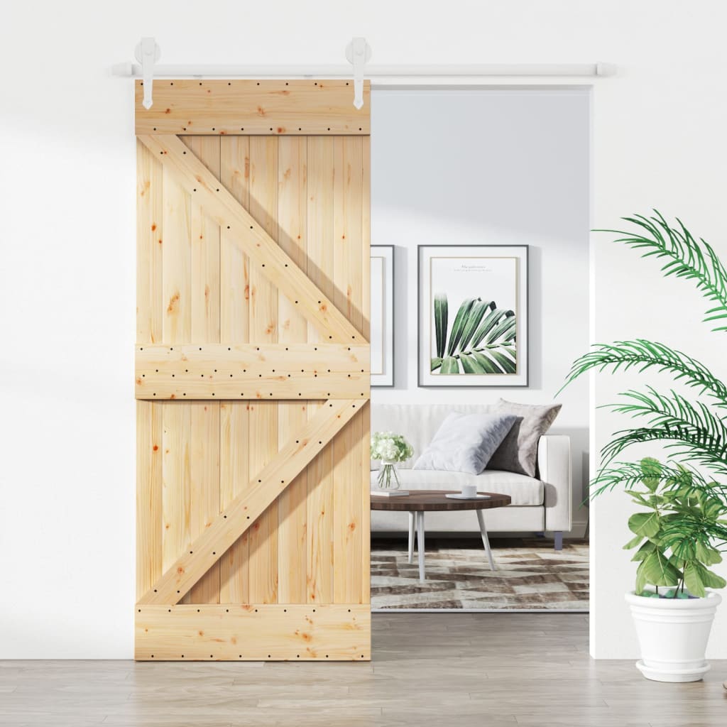 VidaXL Porte coulissante avec ferrures 85x210 cm bois de pin massif