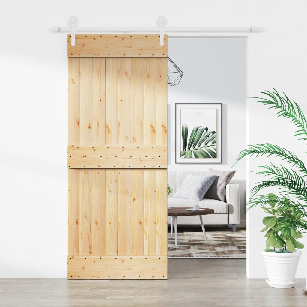 VidaXL Porte coulissante avec ferrures 85x210 cm bois de pin massif