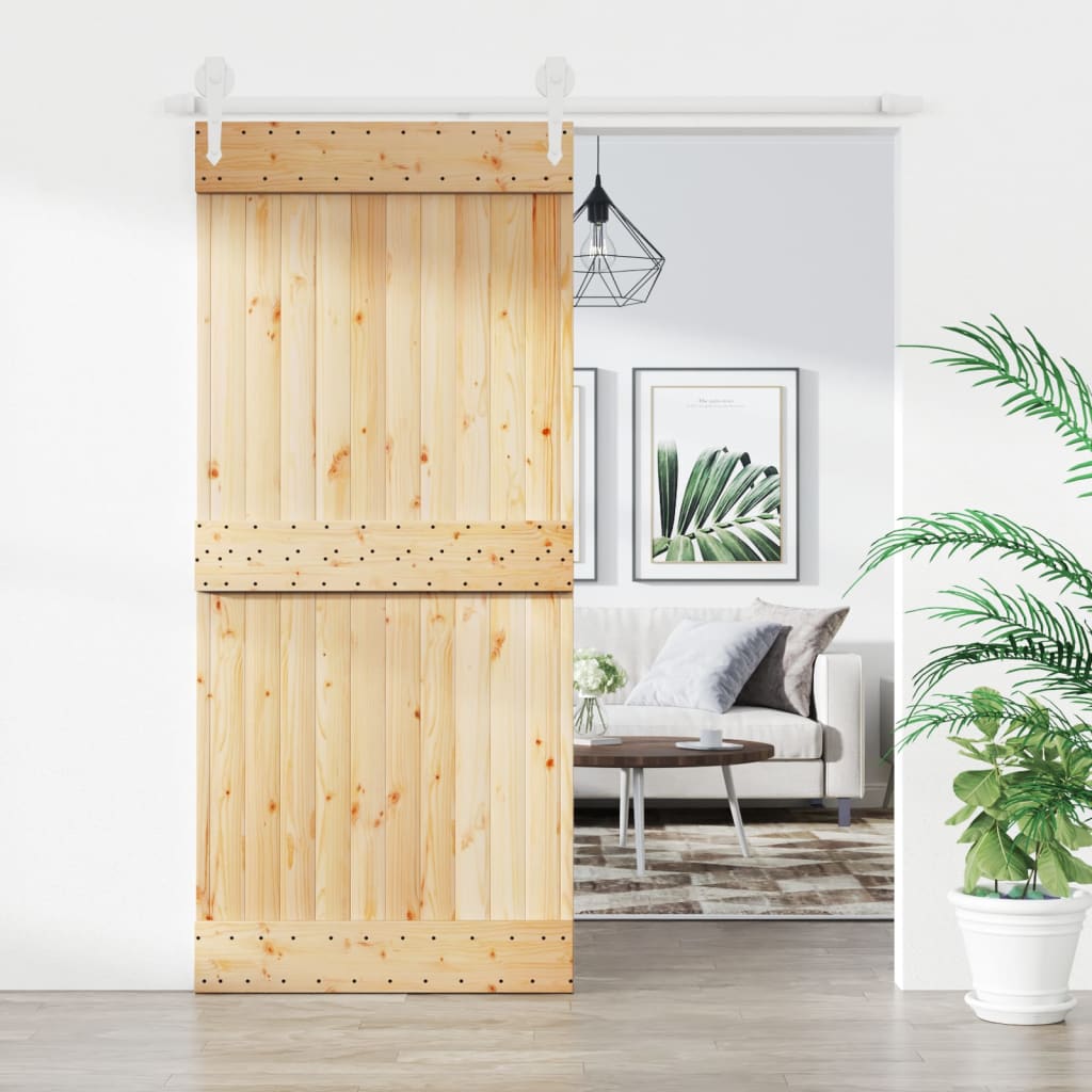 VidaXL Porte coulissante avec ferrures 90x210 cm bois de pin massif