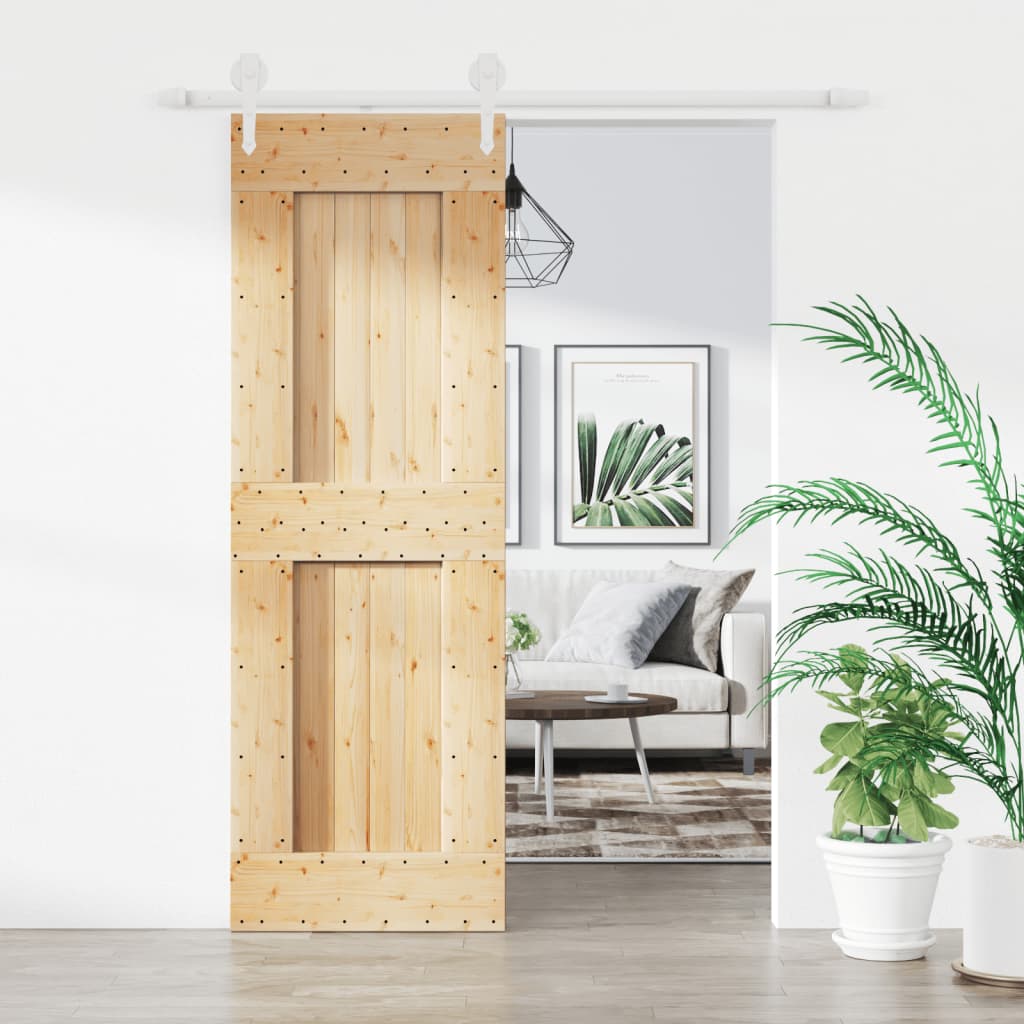 VidaXL Porte coulissante avec ferrures 70x210 cm bois de pin massif