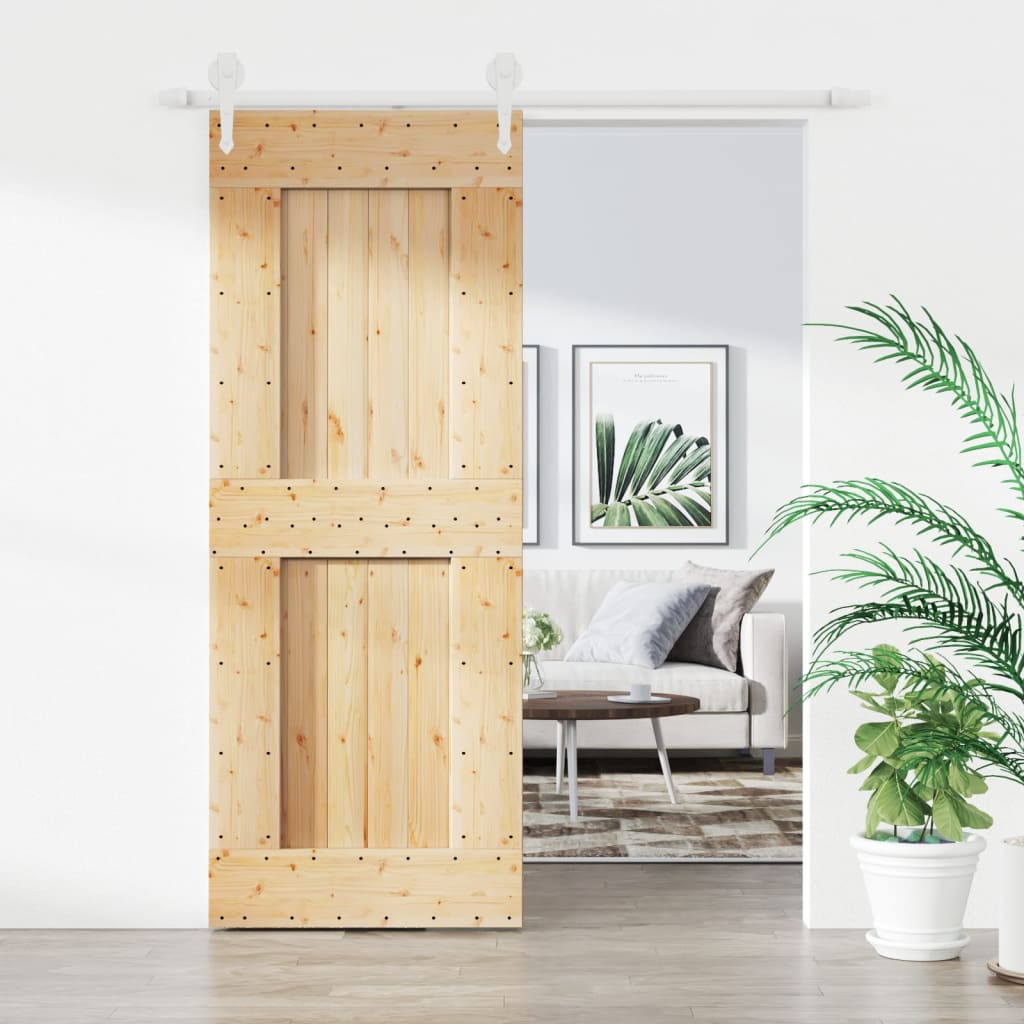 VidaXL Porte coulissante avec ferrures 80x210 cm bois de pin massif