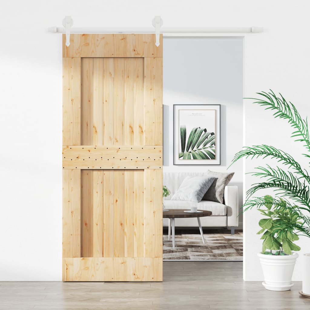 VidaXL Porte coulissante avec ferrures 85x210 cm bois de pin massif