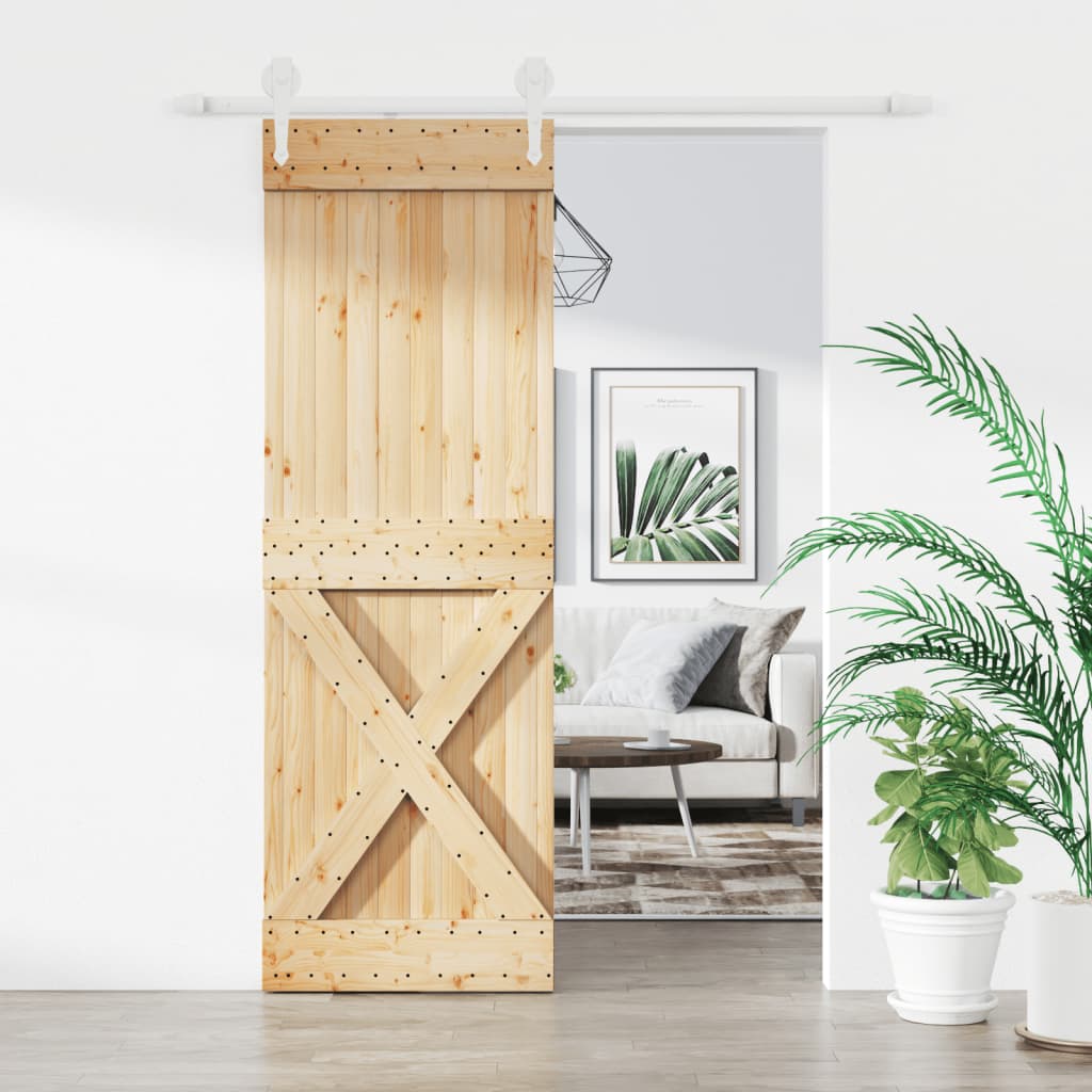 VidaXL Porte coulissante avec ferrures 70x210 cm bois de pin massif