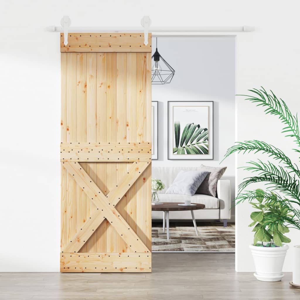 VidaXL Porte coulissante avec ferrures 80x210 cm bois de pin massif