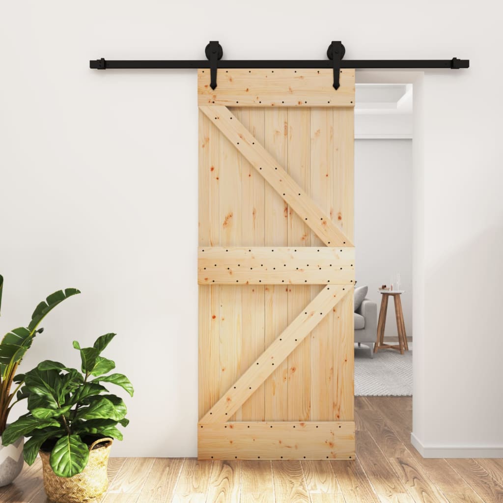 VidaXL Porte coulissante avec ferrures 85x210 cm bois de pin massif