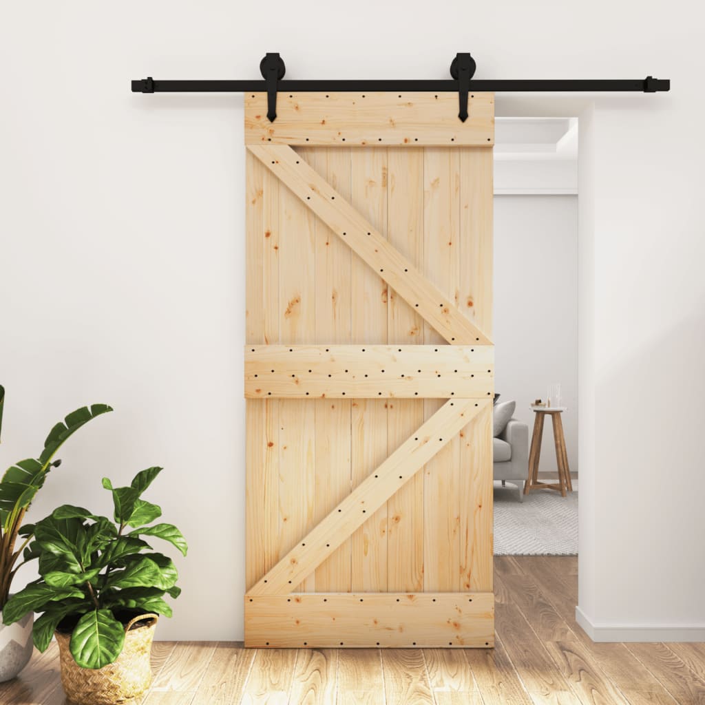 VidaXL Porte coulissante avec ferrures 95x210 cm bois de pin massif