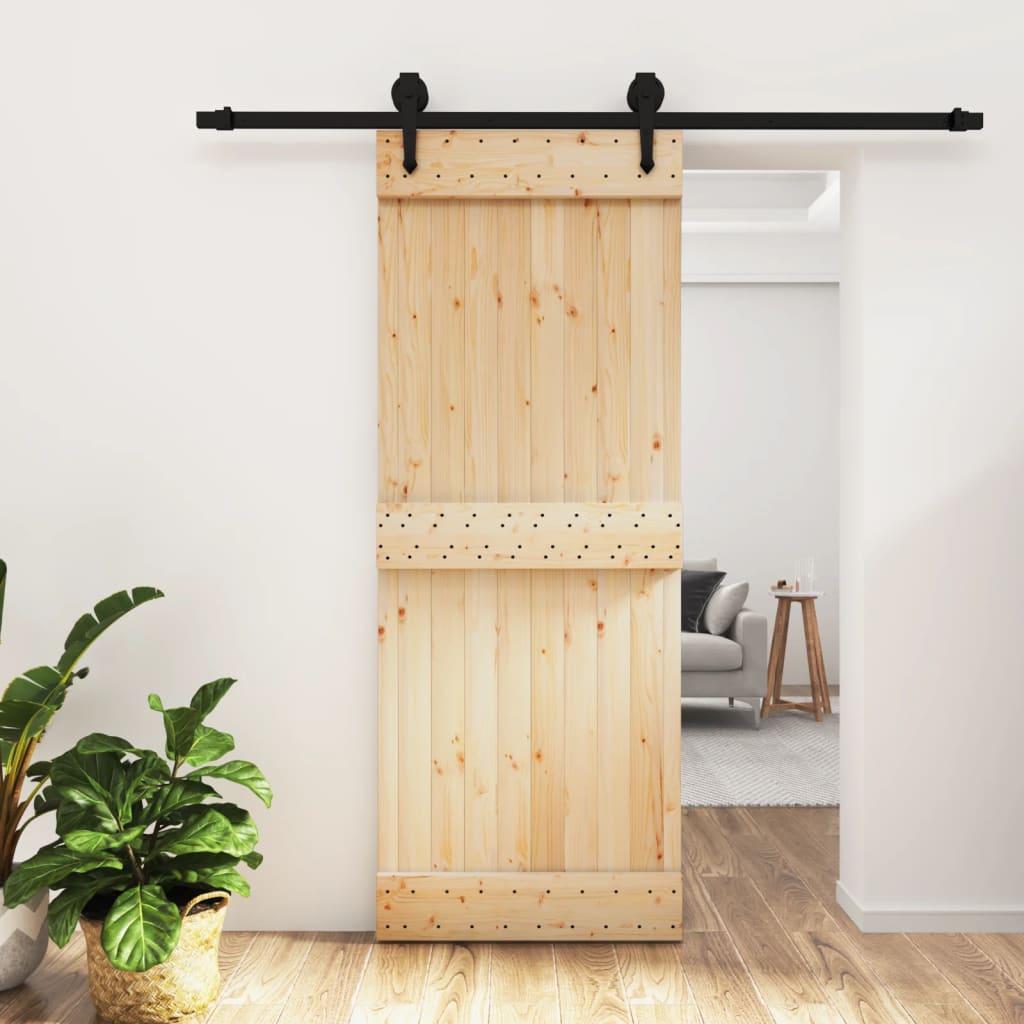 VidaXL Porte coulissante avec ferrures 80x210 cm bois de pin massif