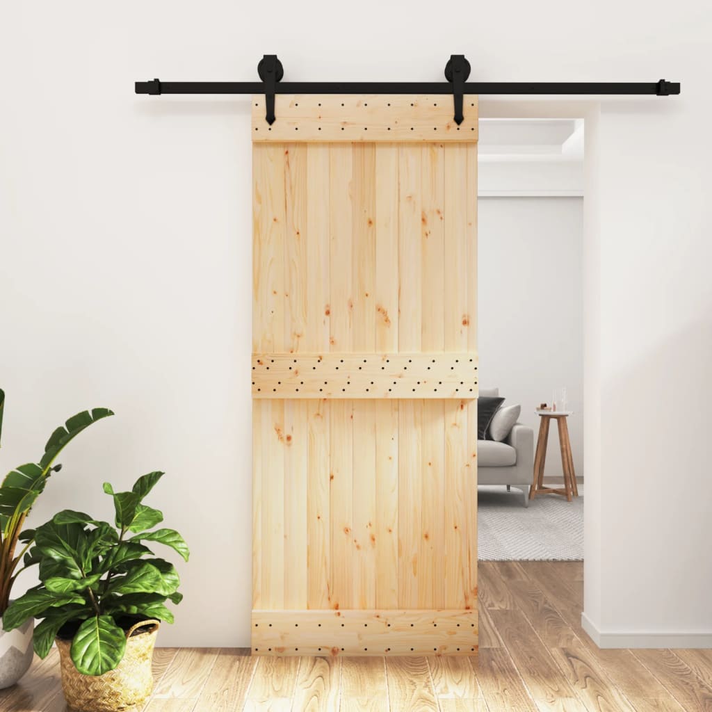 VidaXL Porte coulissante avec ferrures 85x210 cm bois de pin massif