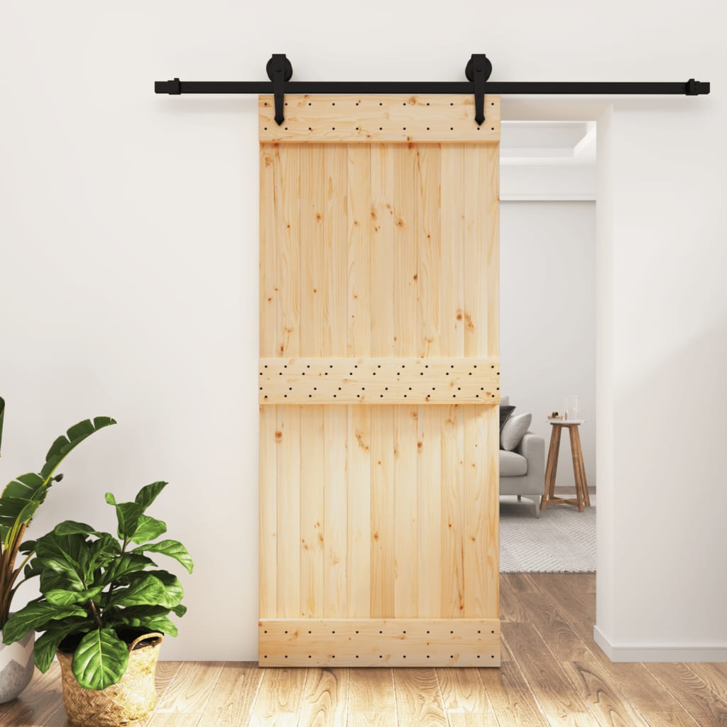 VidaXL Porte coulissante avec ferrures 90x210 cm bois de pin massif