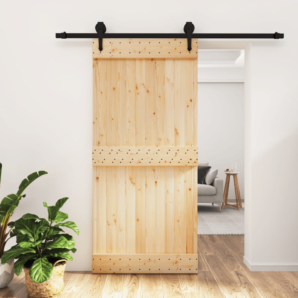 VidaXL Porte coulissante avec ferrures 95x210 cm bois de pin massif