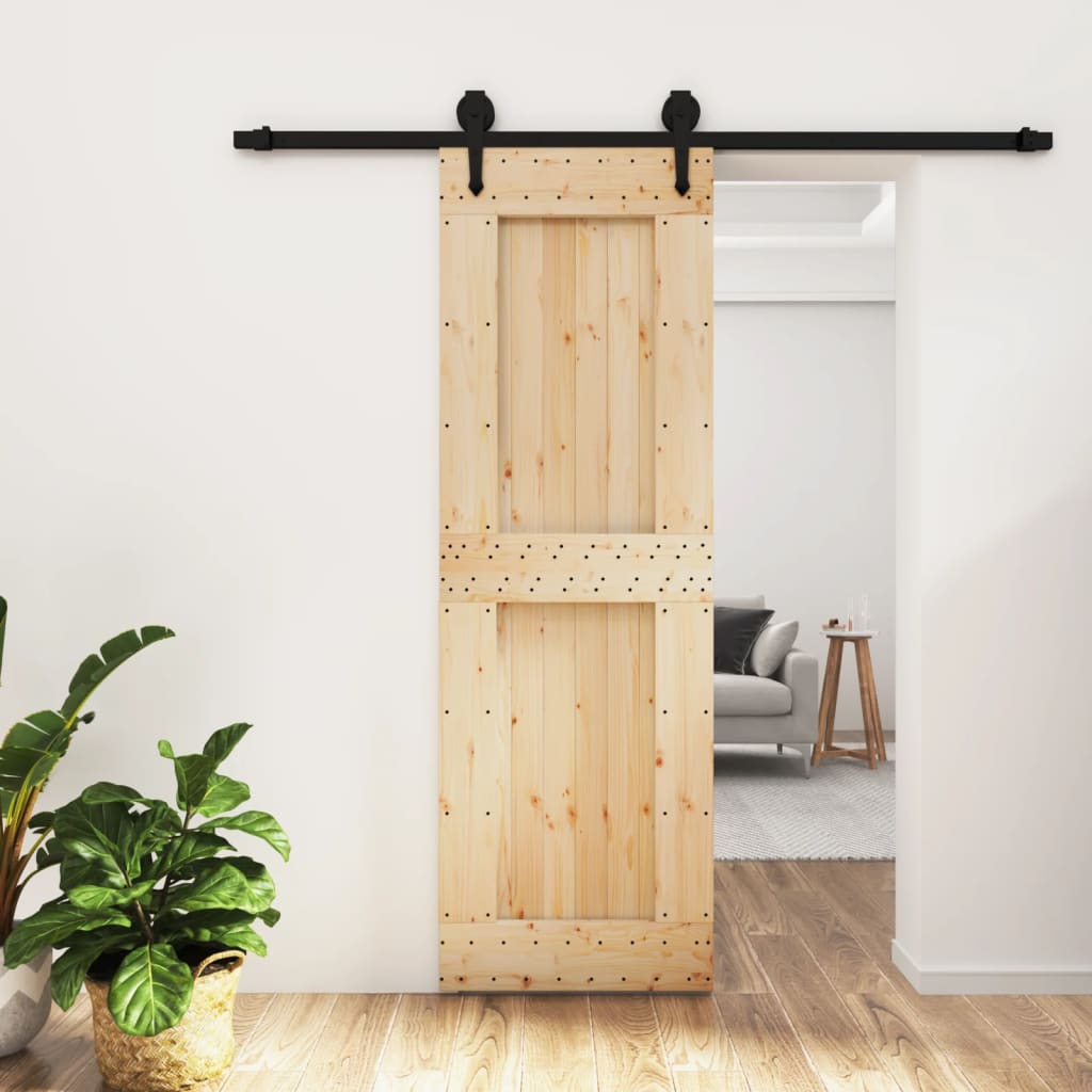 VidaXL Porte coulissante avec ferrures 70x210 cm bois de pin massif