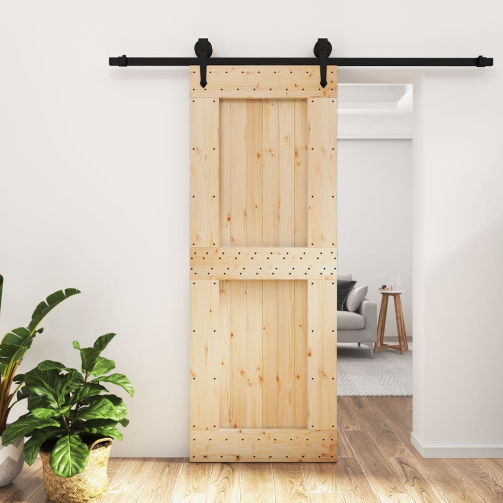 VidaXL Porte coulissante avec ferrures 80x210 cm bois de pin massif