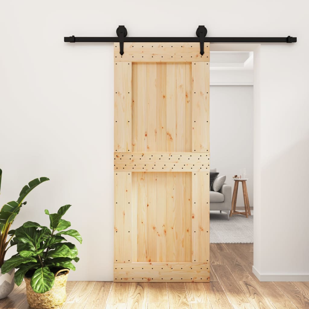 VidaXL Porte coulissante avec ferrures 85x210 cm bois de pin massif