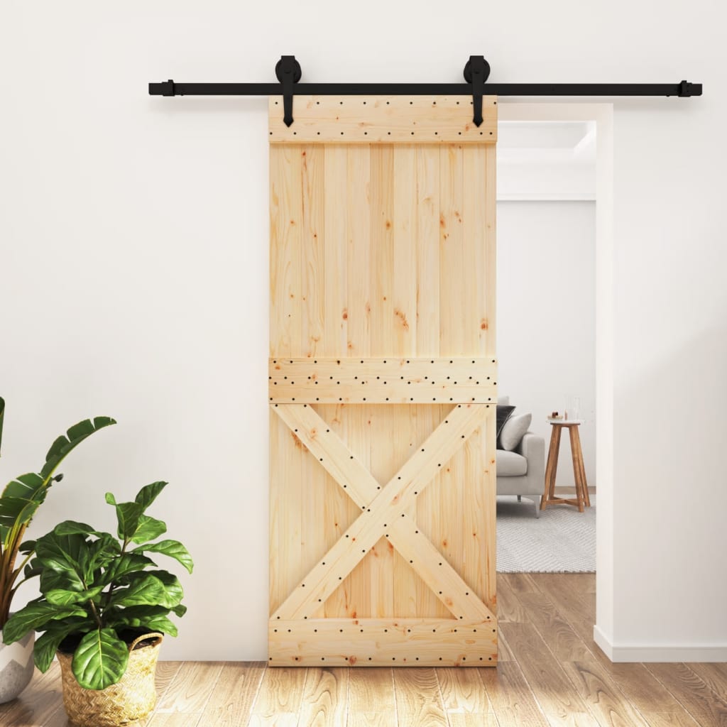 VidaXL Porte coulissante avec ferrures 85x210 cm bois de pin massif