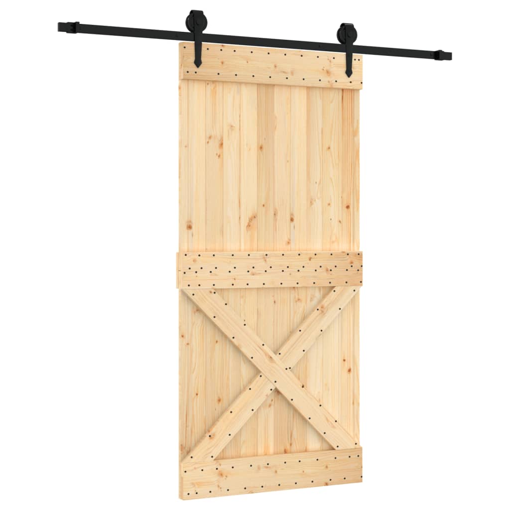 VidaXL Porte coulissante avec ferrures 95x210 cm bois de pin massif