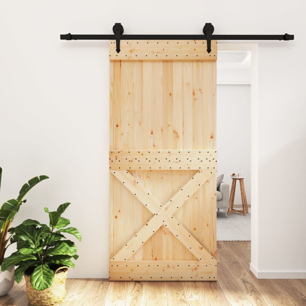VidaXL Porte coulissante avec ferrures 95x210 cm bois de pin massif