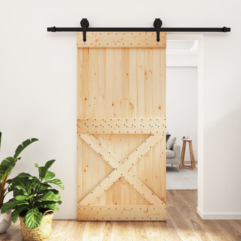 VidaXL Porte coulissante avec ferrures 100x210 cm bois de pin massif