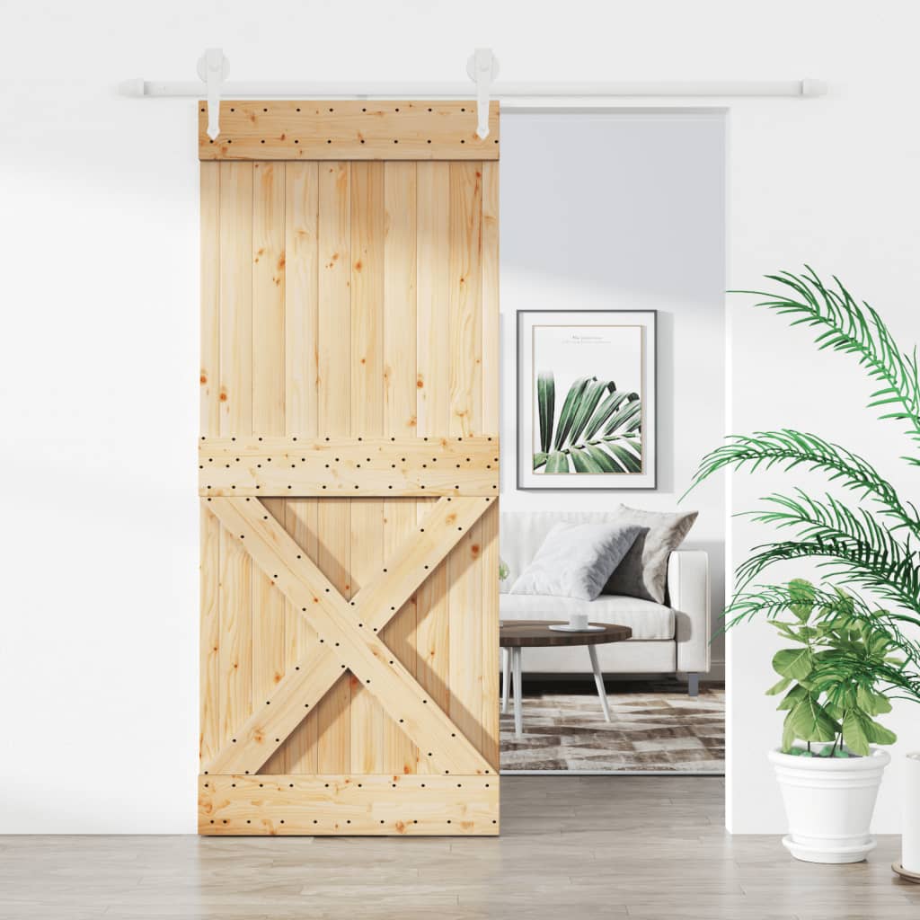 VidaXL Porte coulissante avec ferrures 100x210 cm bois de pin massif