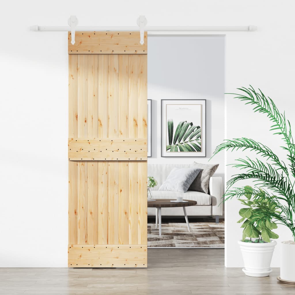 VidaXL Porte coulissante avec ferrures 70x210 cm bois de pin massif