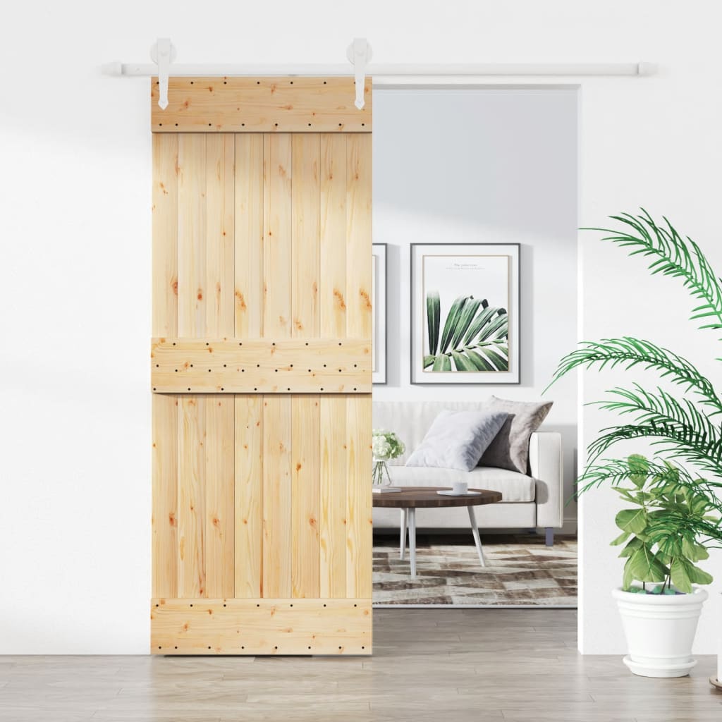 VidaXL Porte coulissante avec ferrures 80x210 cm bois de pin massif