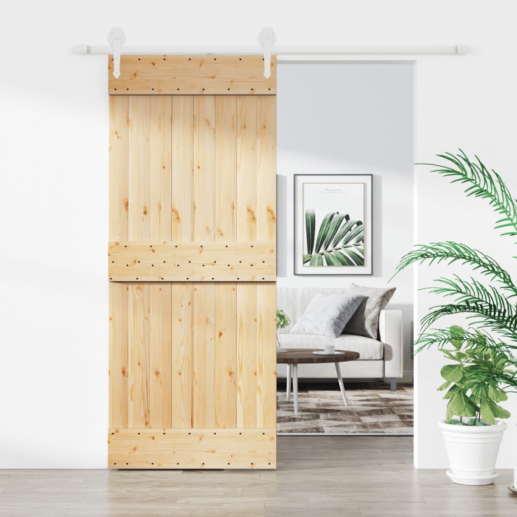 VidaXL Porte coulissante avec ferrures 85x210 cm bois de pin massif