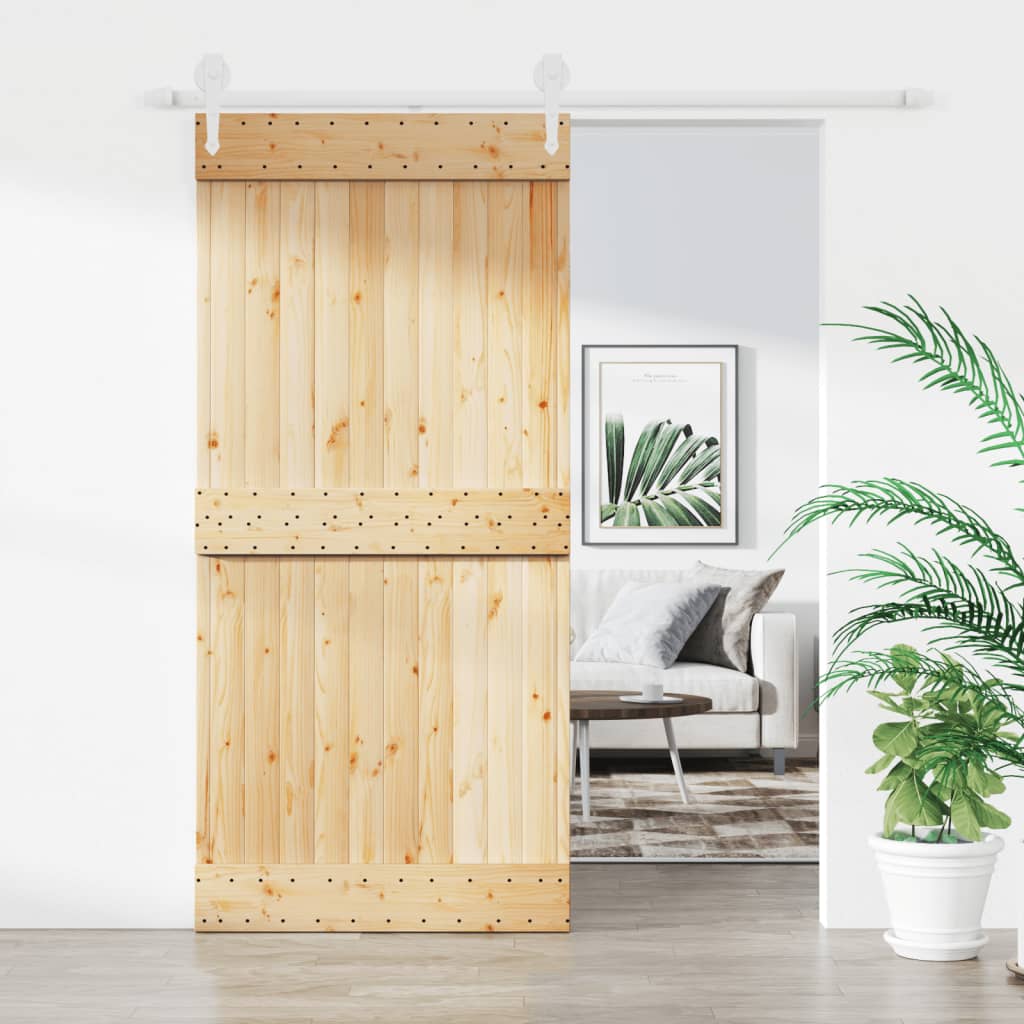 VidaXL Porte coulissante avec ferrures 95x210 cm bois de pin massif